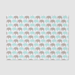 mint-grey baby elephants tissue paper