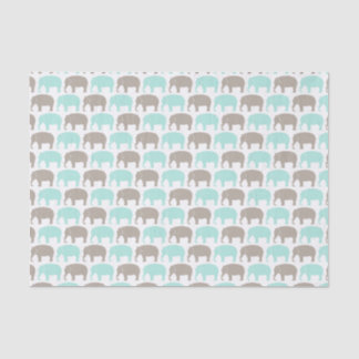 mint-grey baby elephants tissue paper