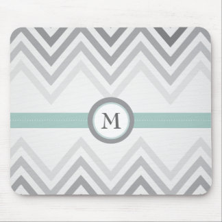 Mint + Grey Chevron Mousepad