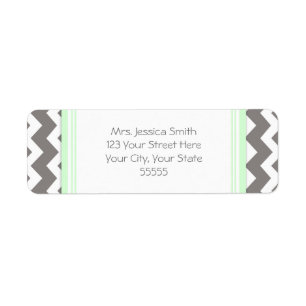 Mint Grey Chevrons Custom Return Address Labels