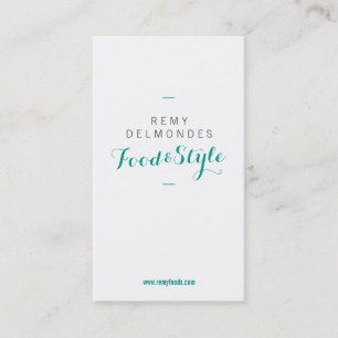 mint, grey, minimal, foodstylist business card