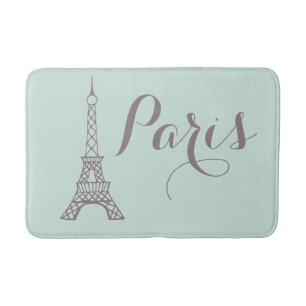 Mint Grey Paris Eiffel Tower Bath Mat