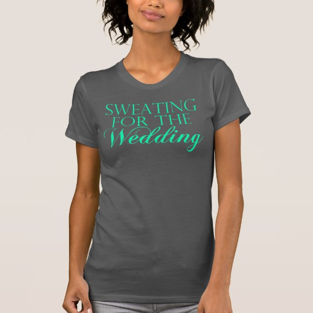 Mint & Grey Sweating For The Wedding. Singlet T-Shirt (Front)