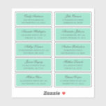 Mint guests names address. Wedding shipping labels<br><div class="desc">Mint shipping address sticker for each guest.</div>