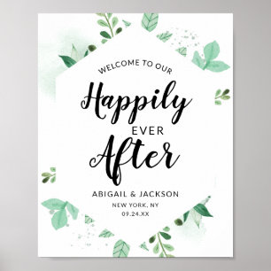 Mint Happily Ever After Wedding Reception Sign