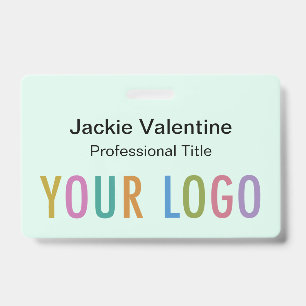 Mint Hard Plastic Name Badge Clip Lanyard or Reel ID Badge
