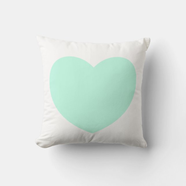 Mint Heart Pillow (Front)