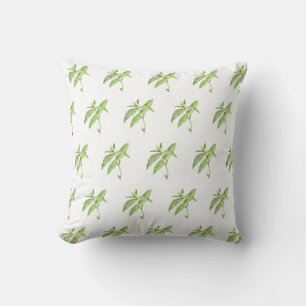 Mint herb botanical plants green garden watercolor cushion