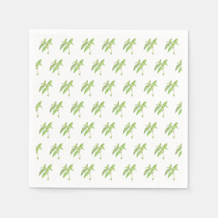 Mint herb botanical plants green garden watercolor napkin
