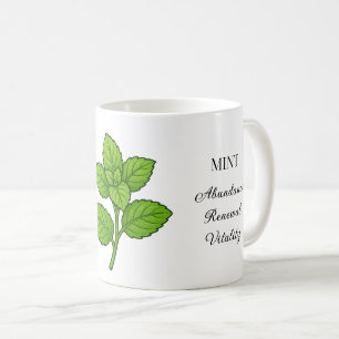 Mint Herb Illustration and Uses Coffee Mug