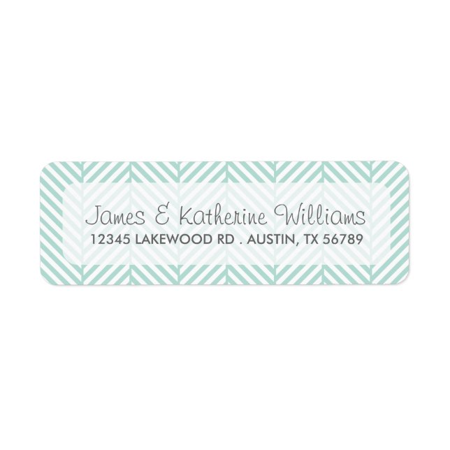 Mint Herringbone Chevron Modern Wedding (Front)