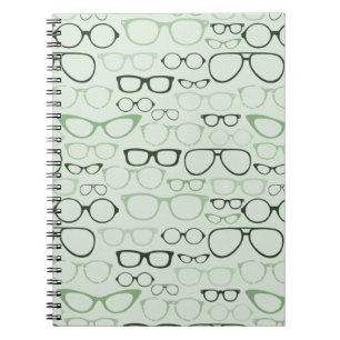 Mint Hipster Glasses Notebook