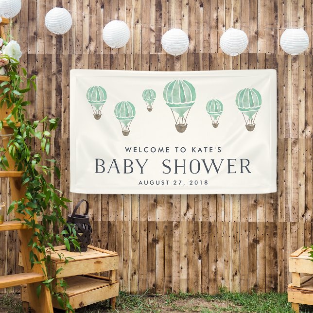 Mint Hot Air Balloon Baby Shower Banner (Creator Uploaded)