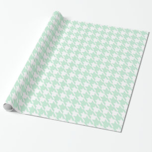 Mint Houndstooth Wrapping Paper