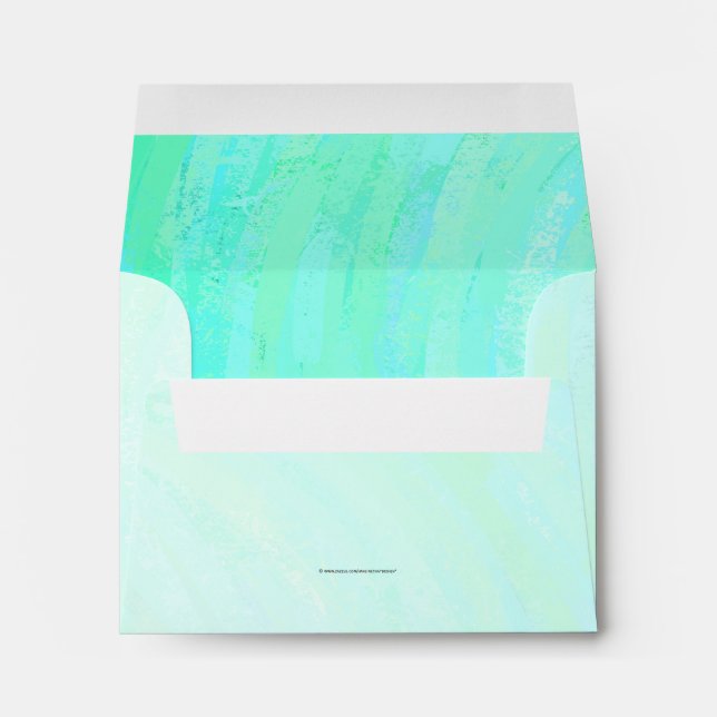 Mint Ice Blue and Black Monogram Envelopes (Back (Bottom))