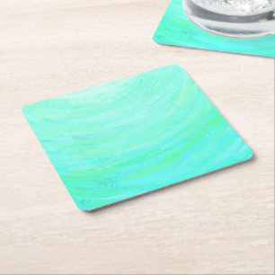 Mint Ice Square Paper Coaster