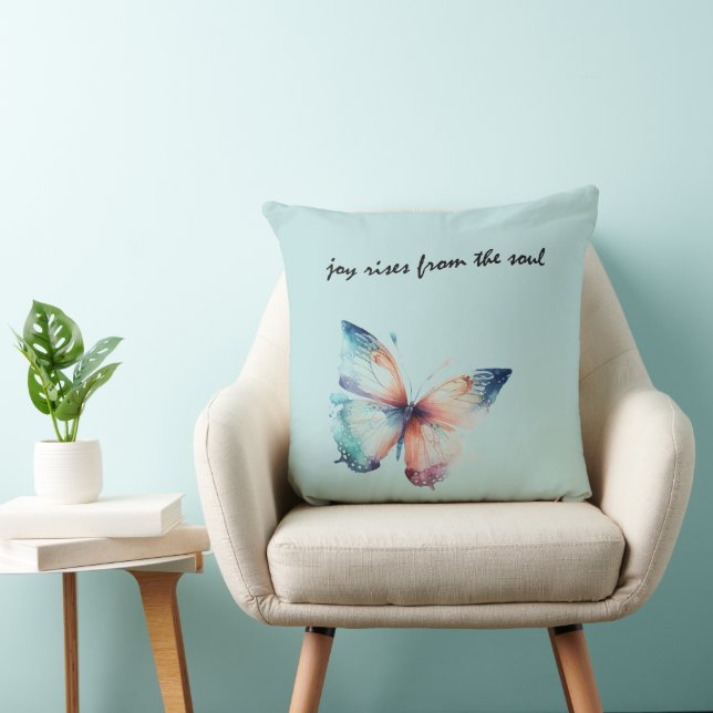 Mint Joy Rises from the Soul Butterfly  Cushion (Chair)