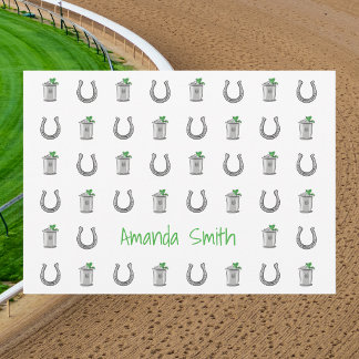 Mint Julep and Horseshoe Preppy Derby Party Thank You Card
