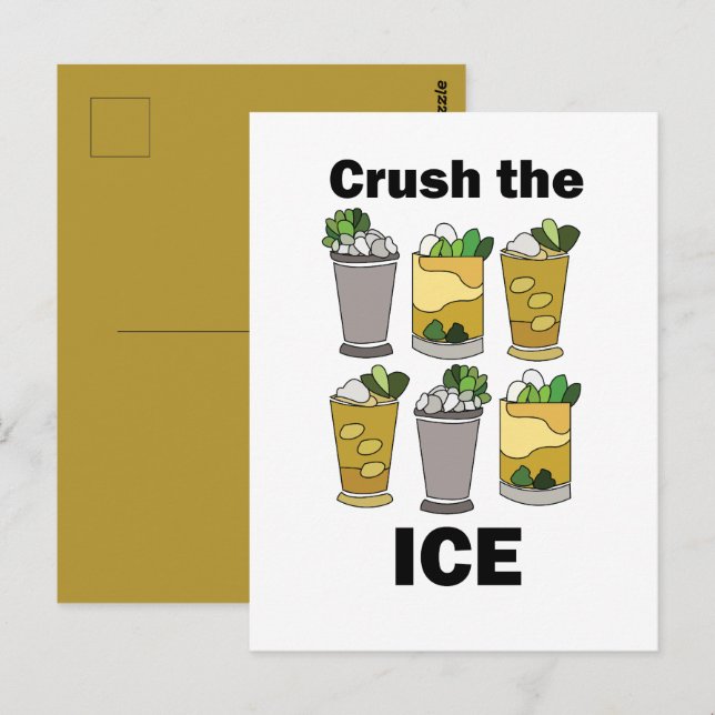 Mint Julep Cocktail Crush The Ice Funny Postcard (Front/Back)