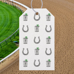 Mint Julep & Horseshoe Pattern Derby Party Favor Gift Tags