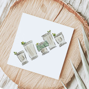 Mint Julep Illustrated Horse Race Derby Day Napkin