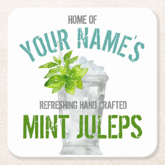 Mint Julep Personalised Square Paper Coaster