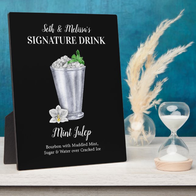 Mint Julep • PERSONALIZE this Signature Drink Plaque (Side)