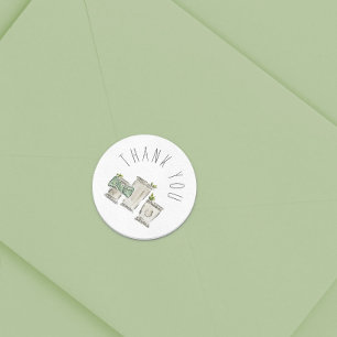 Mint Julep Thank You Classic Round Sticker