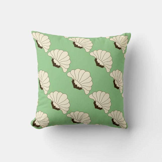 Mint Julep Vintage Art Deco Blooms Pattern Cushion (Front)