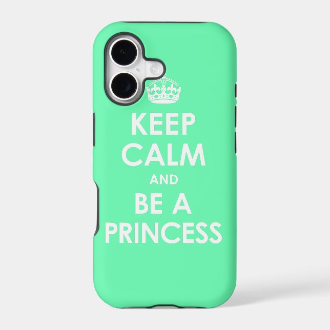Mint Keep Calm & Be a Princess iPhone 5 Case (Back)
