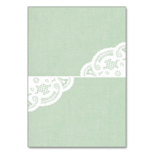 Mint Lace Doily Wedding Table Place Cards