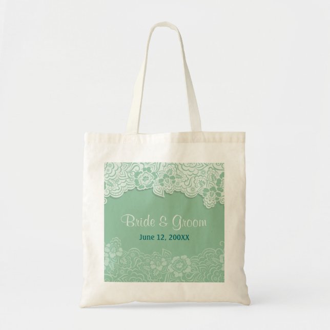Mint Lace Tote - Customise Bag (Front)