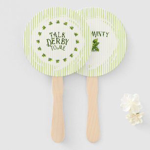 Mint Leaf Talk Derby To Me Modern Watercolor Party Hand Fan