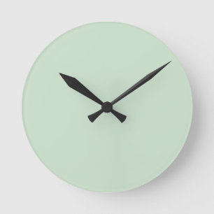 Mint Light Pastel Green Solid Colour SW 6736 Round Clock