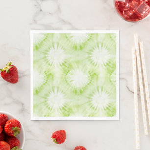 Mint Lime Green Tie Dye Birthday Napkin