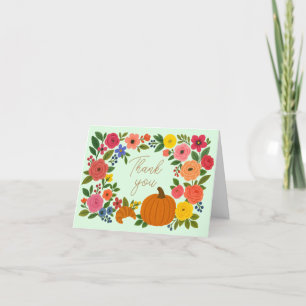 Mint Little Pumpkin Baby Shower Thank You Card