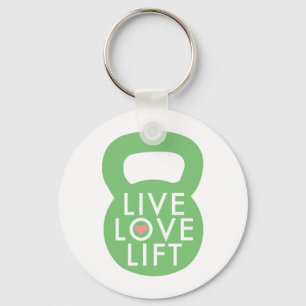 Mint "Live Love Lift" Key Ring
