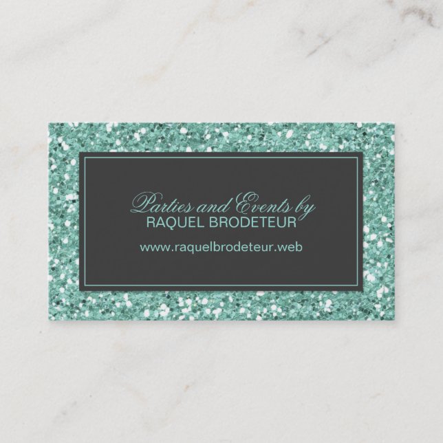 Mint Look Glitter Business Card (Front)