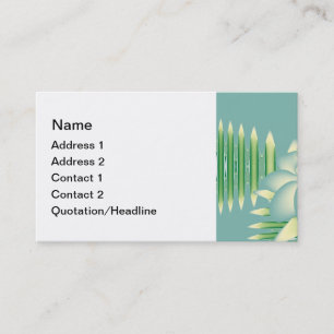 Mint Lotus Art Deco Fractal Flower Art Business Card