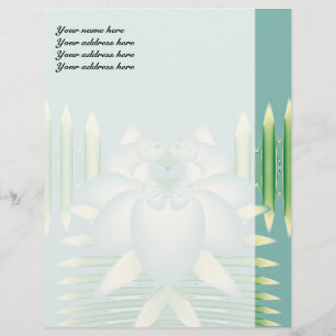 Mint Lotus Art Deco Fractal Flower Art Customised Letterhead