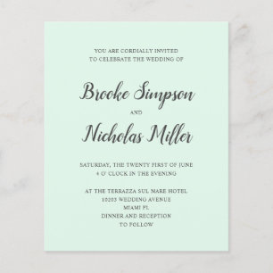 Mint LOW COST Simple Handwritten Minimal Wedding