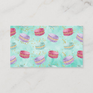 Mint Macaroon Bakery Delicate Gold Business Card