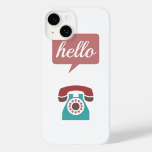 Mint Marsala Retro Telephone Hello Case-Mate iPhone 14 Case