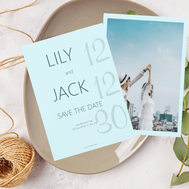 Mint Minimal Save the Date Elegant Engagement  Invitation (1)