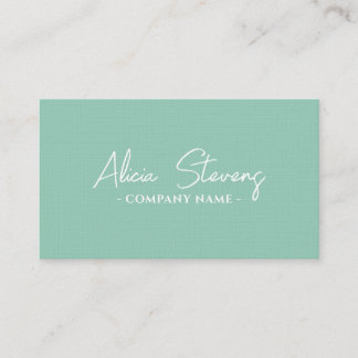 Mint minimalist elegant modern business card