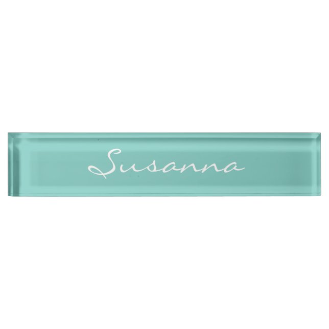 Mint Mint Green Solid Colour Nameplate (Front)