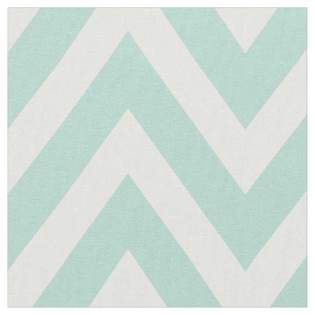 Mint Modern Chevron Large Scale Fabric (Close Up)