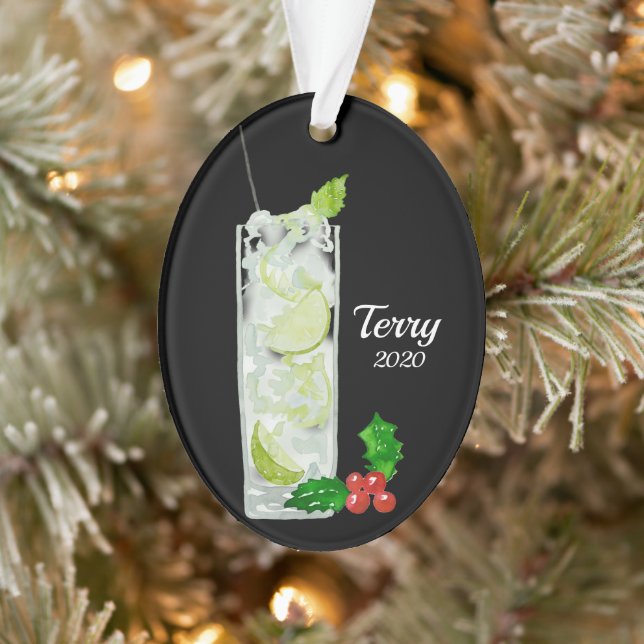 Mint Mojito Cocktail Personalised Ornament (Tree)