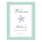 Mint & Navy Starfish Bridal Shower Welcome Sign