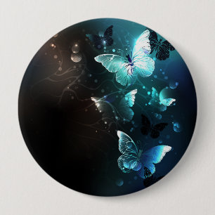 Mint Night Butterflies 10 Cm Round Badge